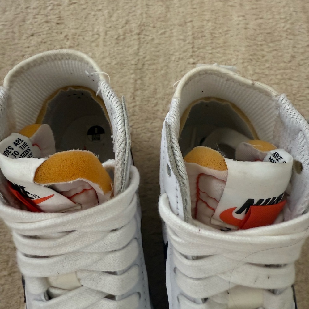 Nike White and Black High-Top Sneakers - Picture 6 of 8